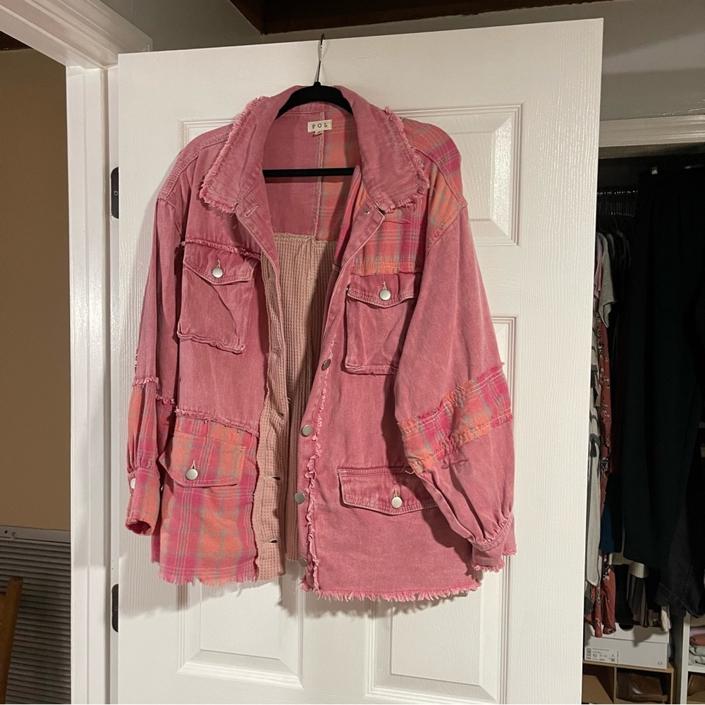 Women’s patchwork shacket